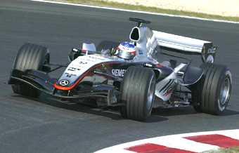 Kimi Raikkonen drives the MP4-20 for the first time