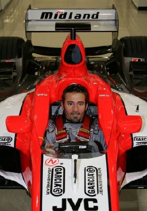 Max Biaggi tests the Midland MF1 Racing car