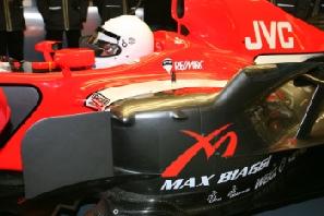 Max Biaggi tests the Midland MF1 Racing car